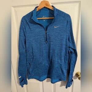Nike Sphere Element Pullover Men Large Blue Fleece Waffle Running Training